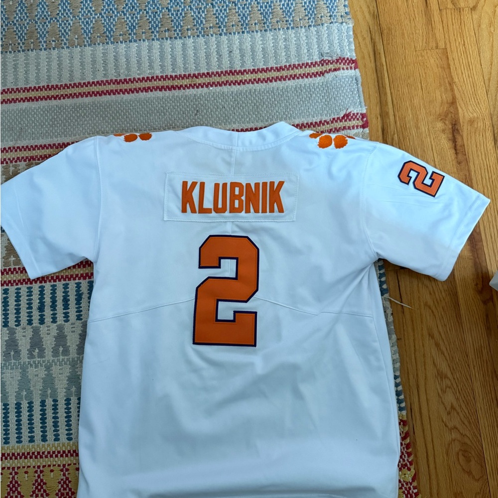 White and Orange Youth XL Clemson Football Jersey